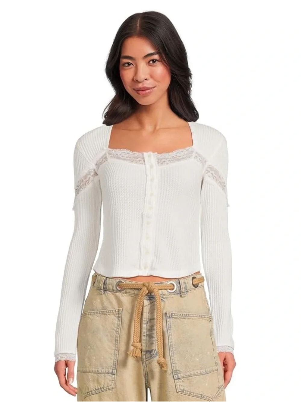 Free People Lets Party Cardi- White